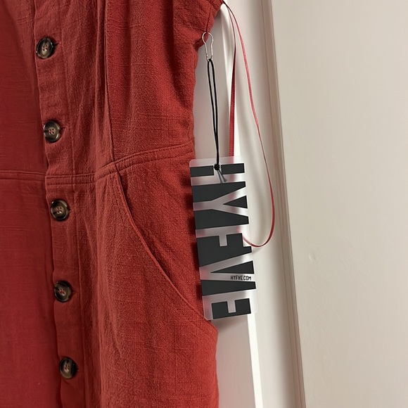 NEW Dry Goods Muted Red Button Up Sleeveless Dress - Picture 3 of 4